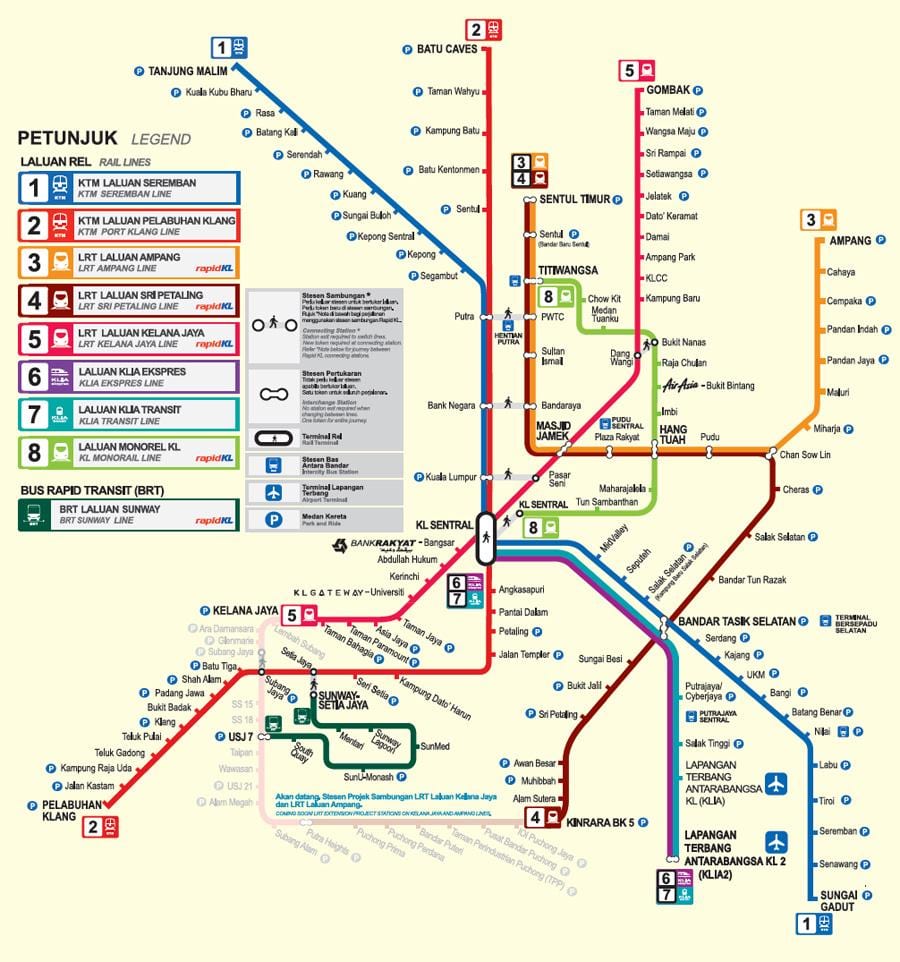 מלזיה mrt המפה 2016