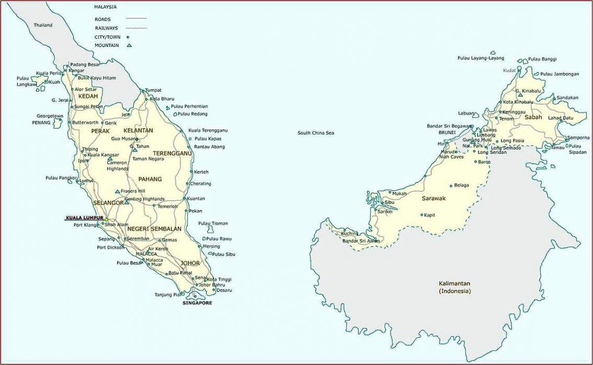 מלזיה ערים מפה