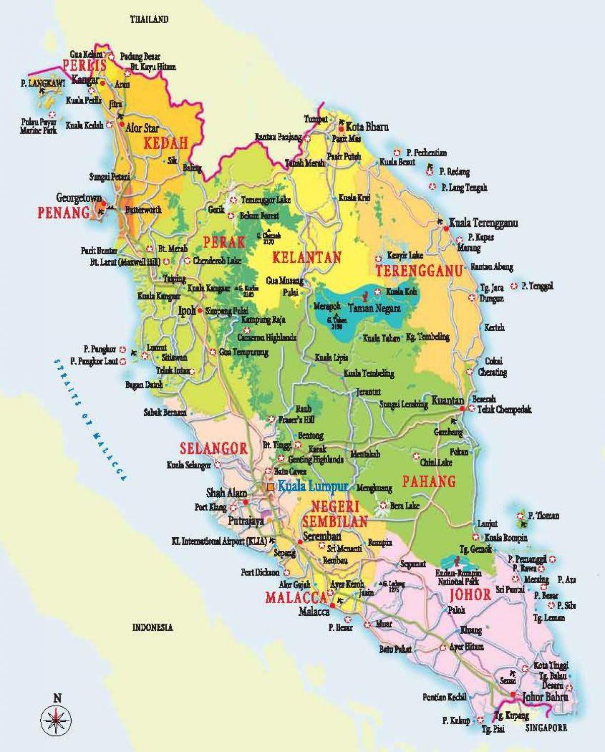 מפת מערב מלזיה