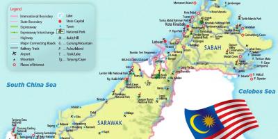 מפה של מזרח מלזיה