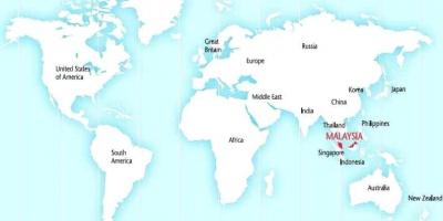 מפת העולם מראה מלזיה
